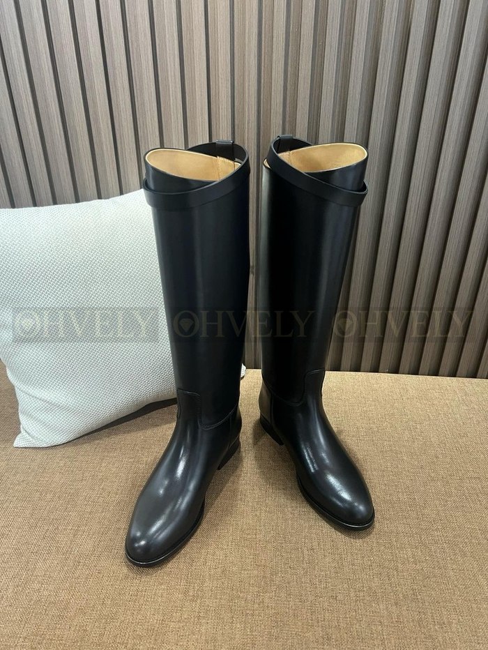 에르메스 점핑 부츠 박스 카프스킨 & 팔라듐 하드웨어 누아