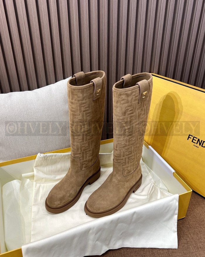 펜디 필로 모노그램 니 하이 부츠