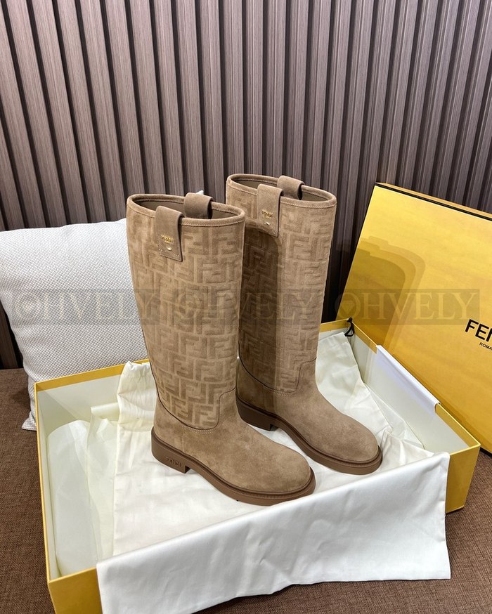 펜디 필로 모노그램 니 하이 부츠