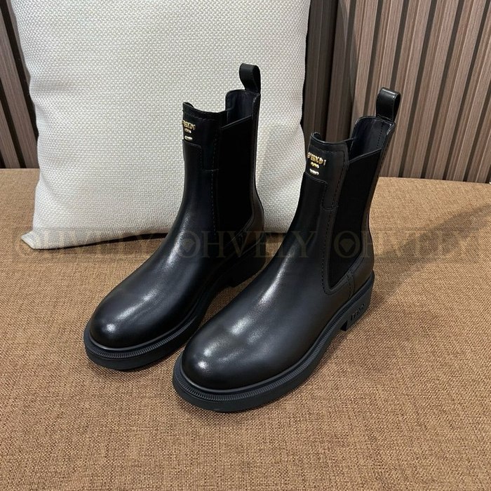 펜디 필로 블랙 가죽 바이커 부츠