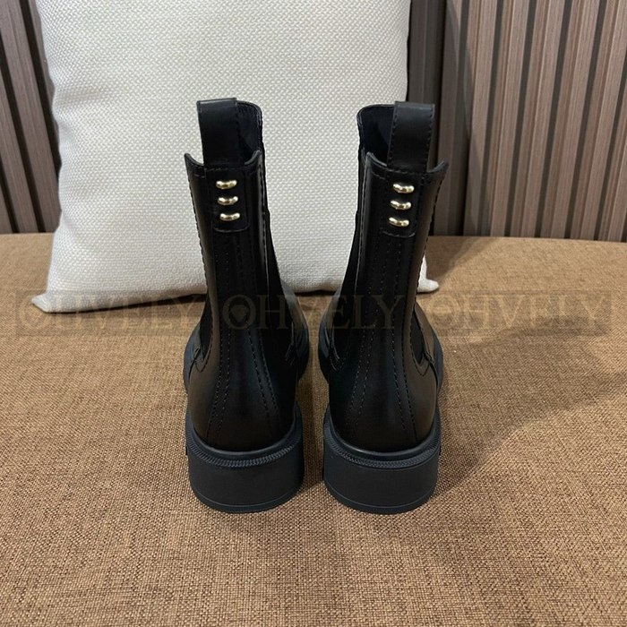 펜디 필로 블랙 가죽 바이커 부츠