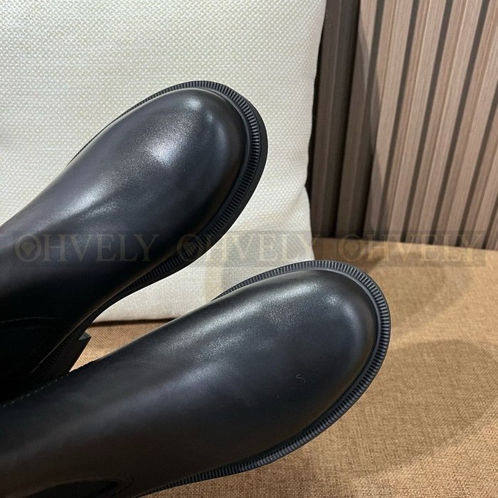 펜디 필로 블랙 가죽 바이커 부츠