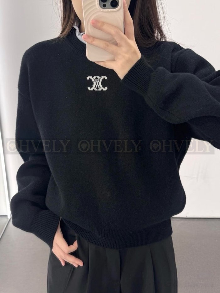 【 ZP 】Celine 니트 맨투맨 티셔츠 블랙 (매장가 390만원)