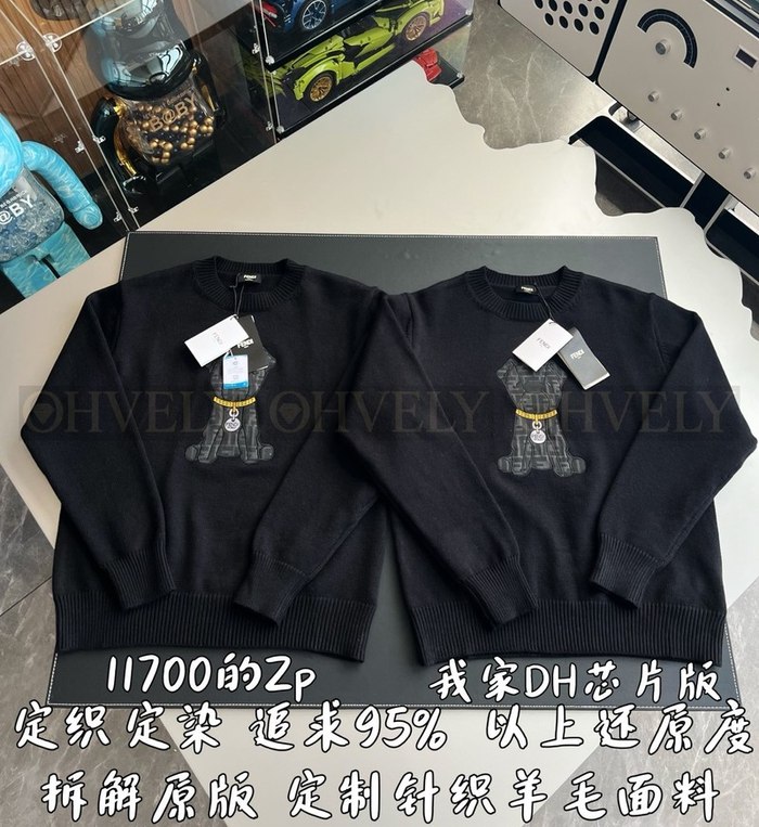 【 ZP 】FENDI 블랙 니트 맨투맨 티셔츠 (매장가 234만원)