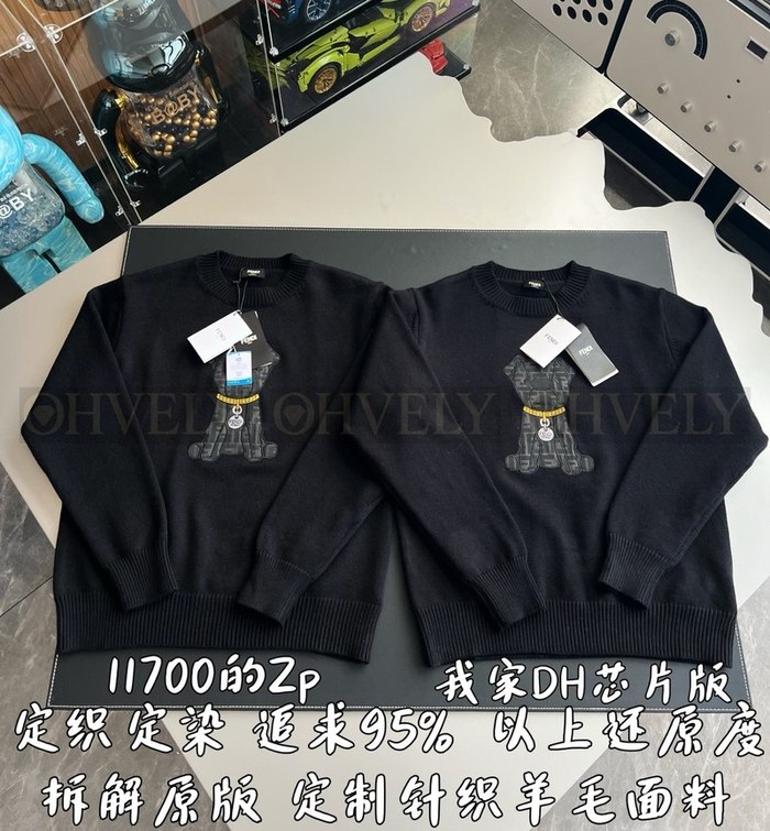 【 ZP 】FENDI 블랙 니트 맨투맨 티셔츠 (매장가 234만원)