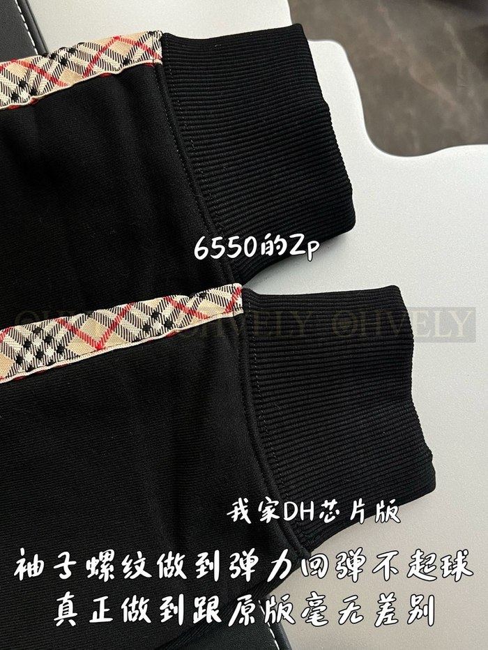 【 ZP 】Burberry 체크 트리밍 맨투맨 (매장가 131만원)