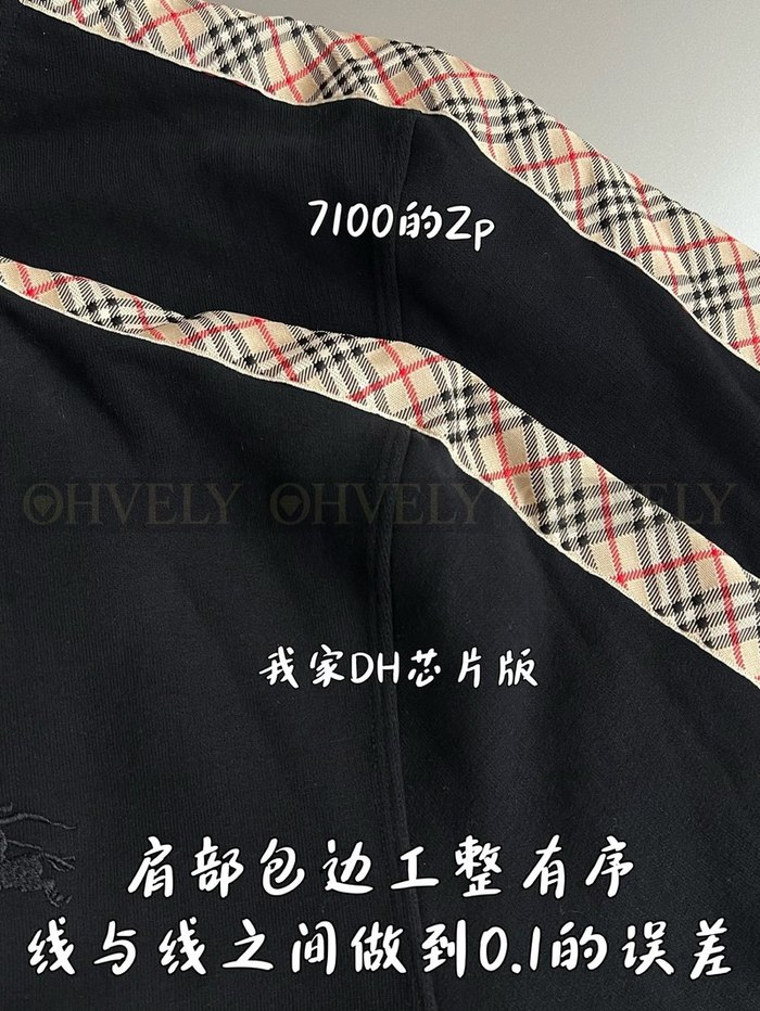 【 ZP 】Burberry 체크 트리밍 코튼 지퍼 후디 (매장가 142만원)