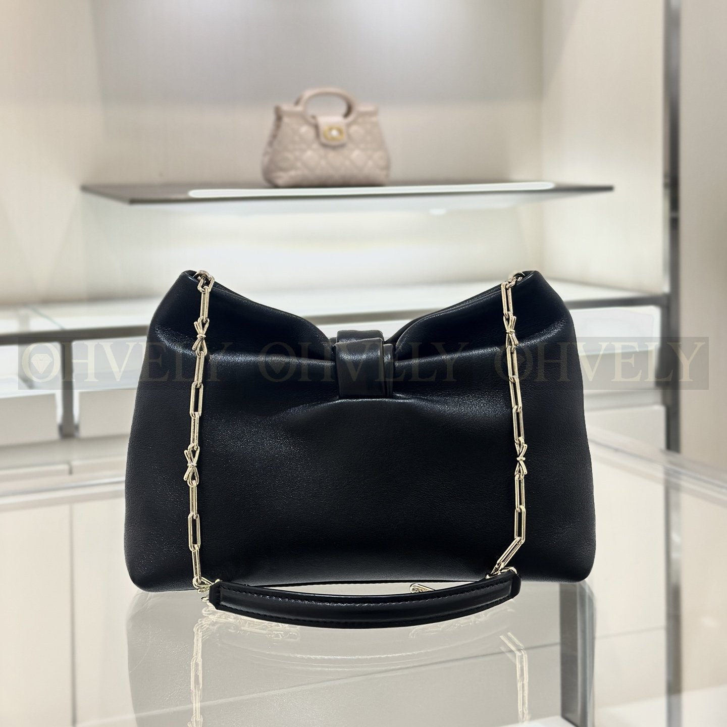 디올 리본 보우백 스몰 블랙